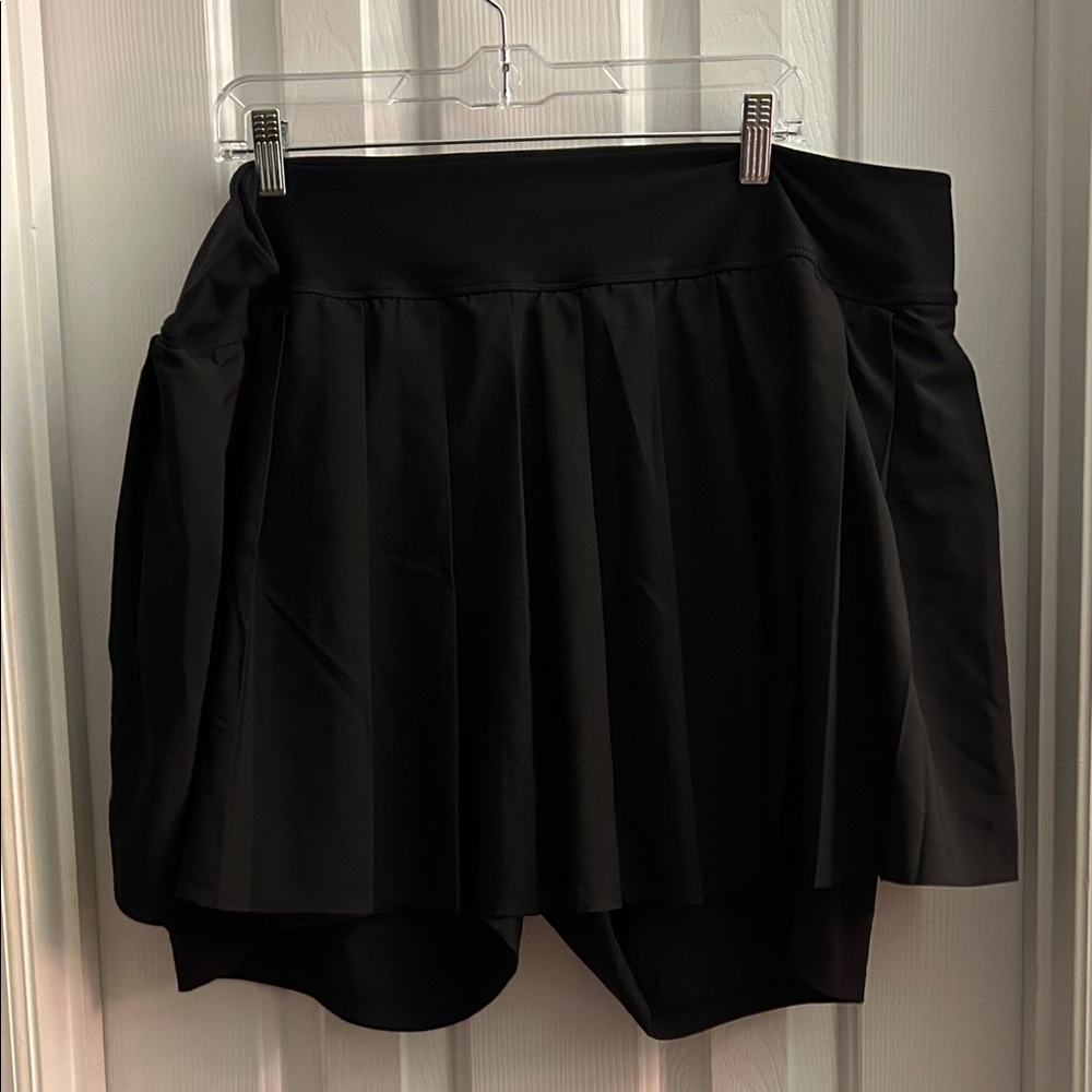 Black Athletic Skort with Built-In Shorts